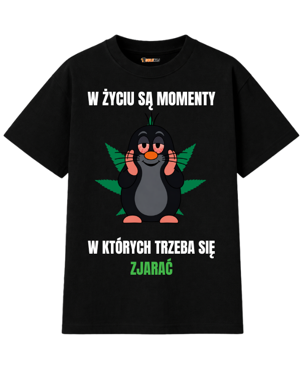 T-shirt Oversize ''KRECIK'' - W życiu są momenty, w których trzeba się zjarać - OBLEKAJ
