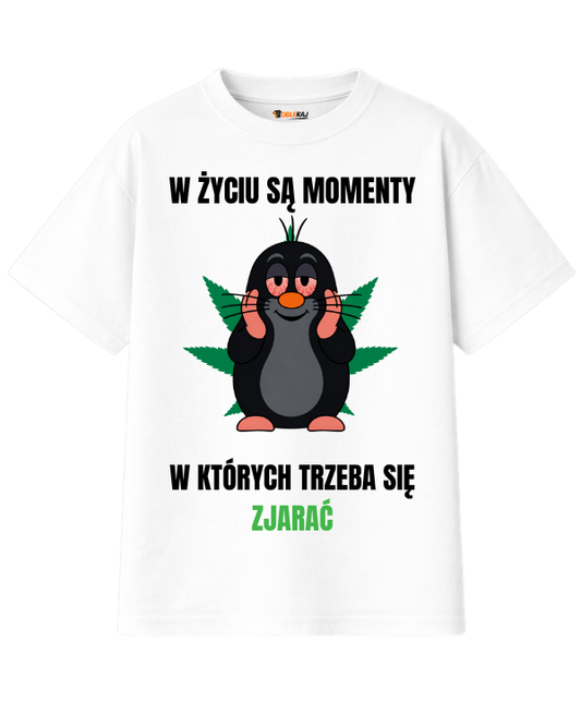 T-shirt Oversize  ''KRECIK'' - W życiu są momenty, w których trzeba się zjarać - OBLEKAJ